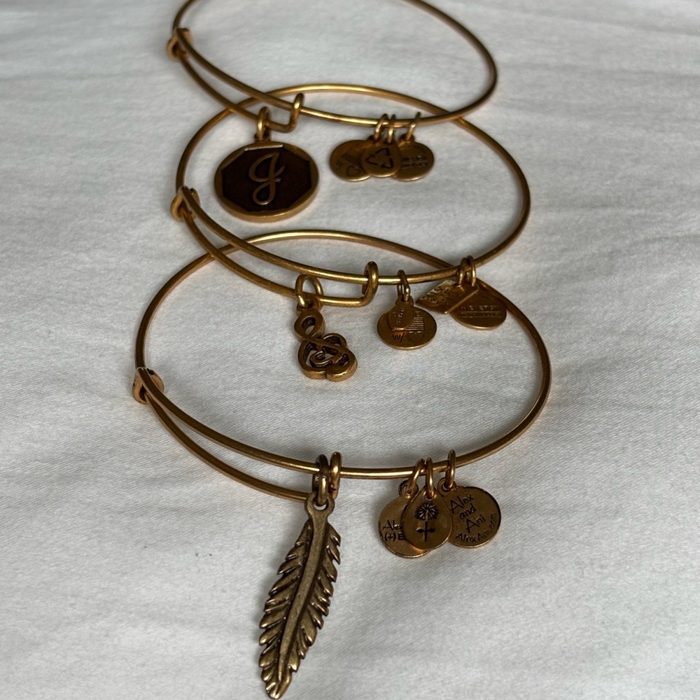Alex & Ani Gold Charm Bangle Bracelets